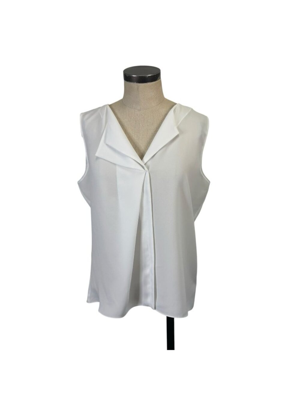 Tahari Sleeveless Top Large White